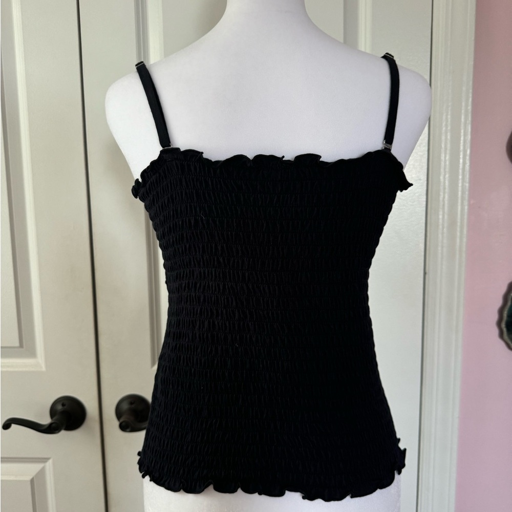 abercrombie kids Black Smocked Ruffle Tank Top - Picture 2 of 2